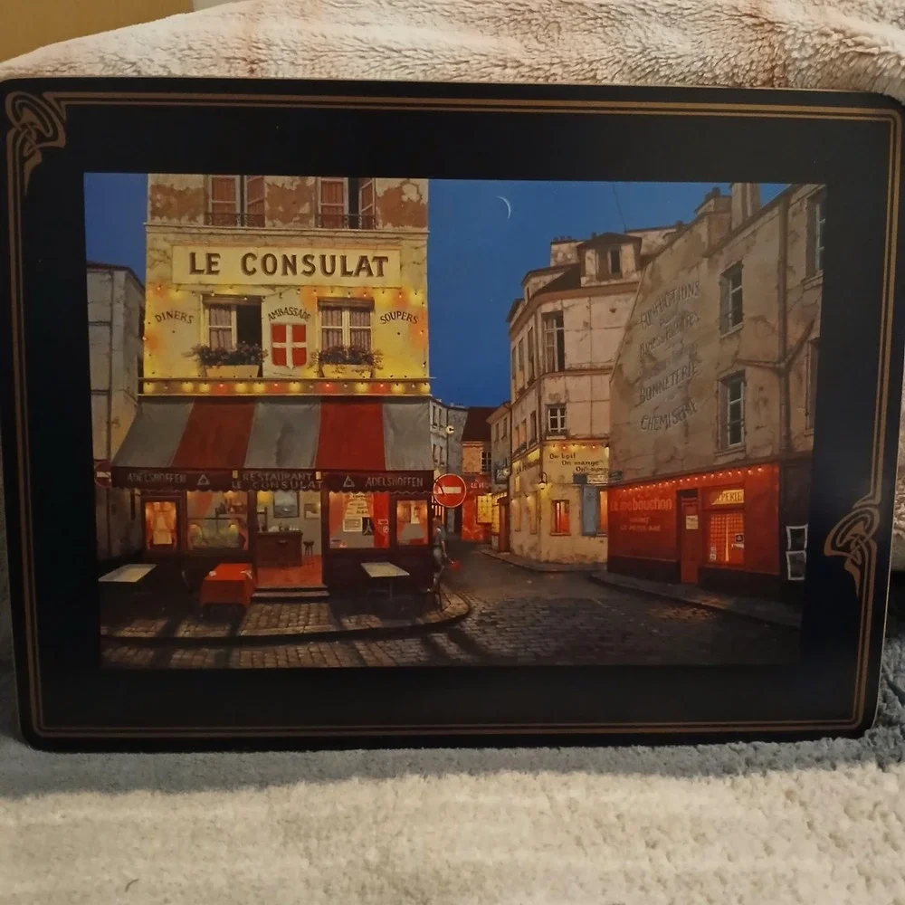 Pimpernel Paris‎ Street Scene Table Placemats Set Cork Backed Made In England